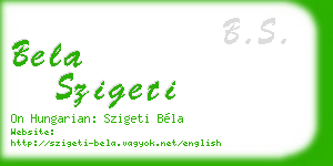 bela szigeti business card