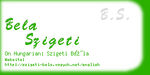 bela szigeti business card